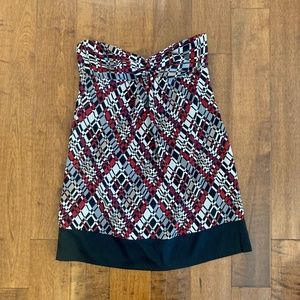 Beautiful Trina Turk satin silk geometric tunic dress size 12 L Large